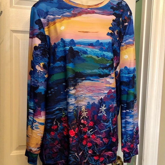 ShallWe Tops - ShallWe Vibrant Watercolour Sweatshirt Size XL. BNWT